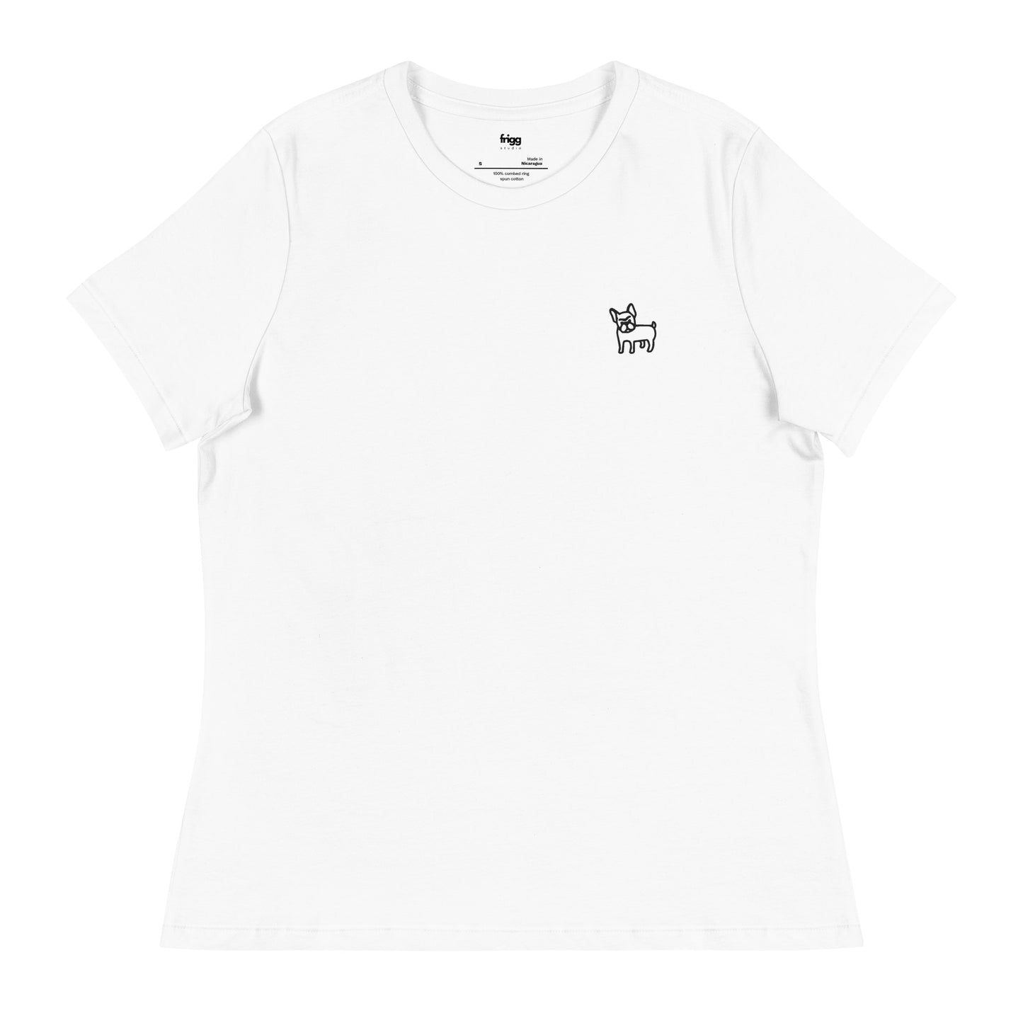 FRENCH BULLDOG - WOMEN'S BASIC T-SHIRT - WHITE