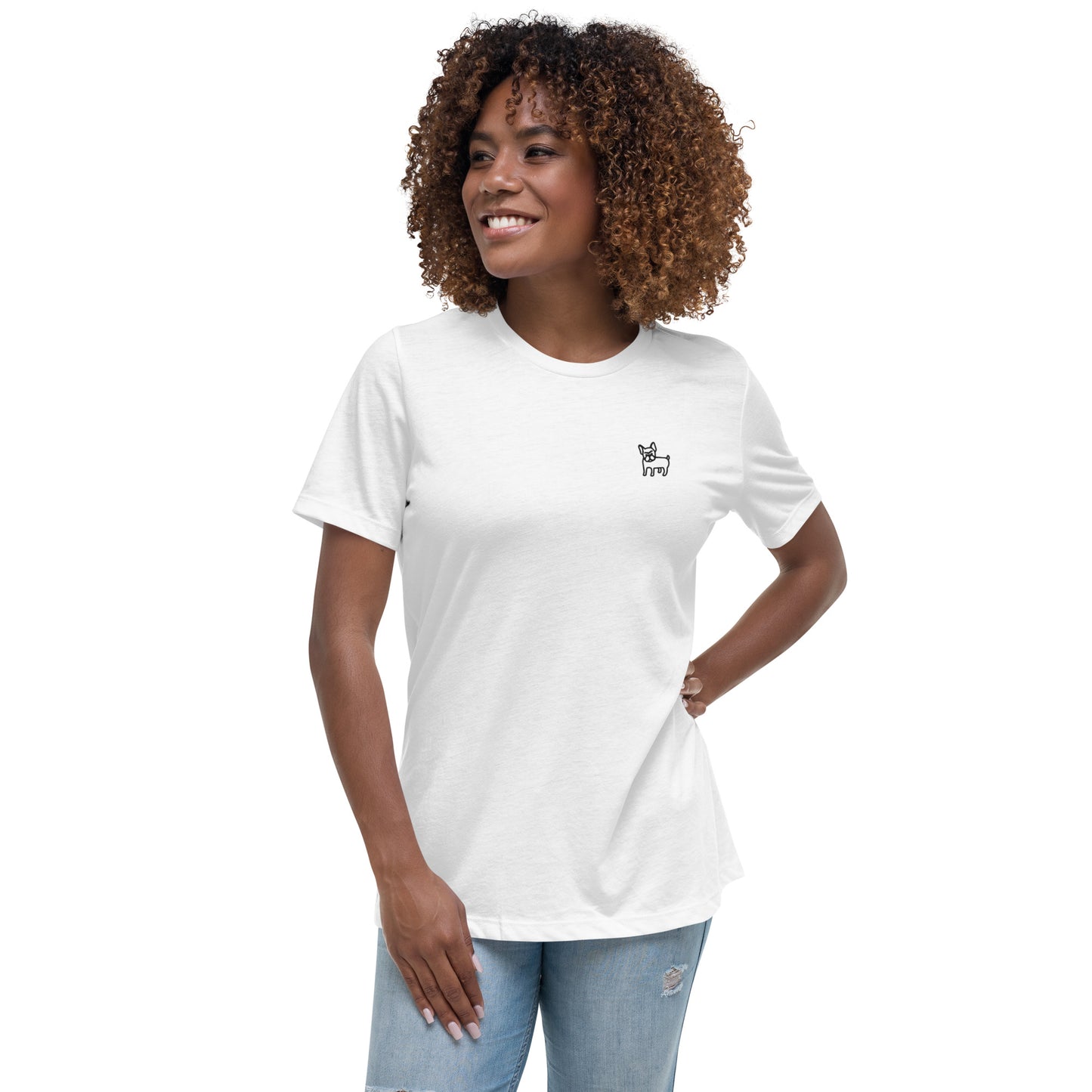 FRENCH BULLDOG - WOMEN'S BASIC T-SHIRT - WHITE